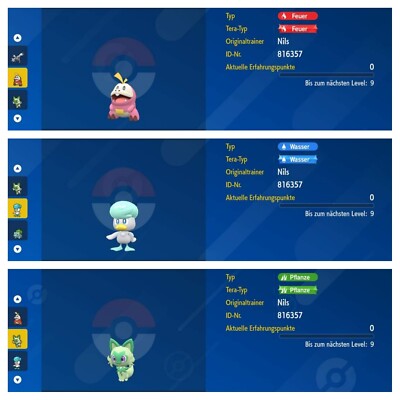 Felori Kwaks Krokel Shiny/6IV LvL. 1  Pokemon Karmesin & Purpur + 3 Wunsch Items