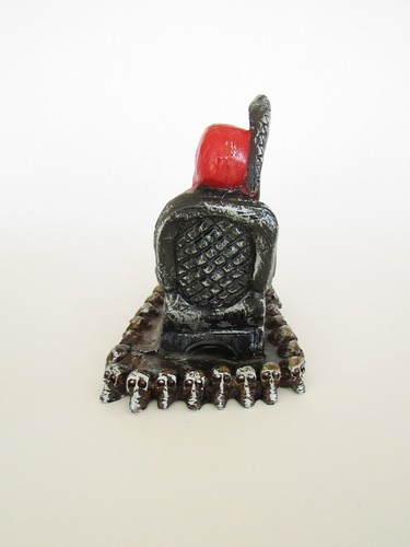 SANTA MUERTE ROJA EN TRONO CURADA / HOLY DEATH RED SEATING ON THRON FIXED 6" - Picture 7 of 11