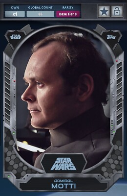 Topps Star Wars Card Trader 2024 Admiral Motti T8 Black Base 75cc Digital