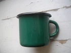 Soviet Russian Kazakhstan Army green enamel cup mug - Rote Armee Becher