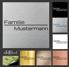 Briefkastenschild Klingelschild Türschild Namensschild selbstklebend mit Gravur