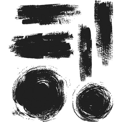 NEW Tim Holtz Stampers Anonymous ''BRUSHSTROKES'' Rubber Cling Stamp Set