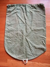 50s Handmade Green Nylon Duffle-Laundry-Bag/Sack Drawstring  Hanger End 27"x37"