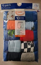 Wonder Nation Boys XL 14-16 Boxer Briefs 10 PACK Prints Solids Cars Trucks 32124
