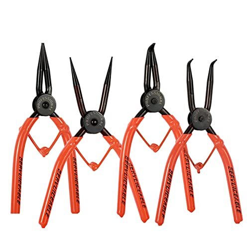 IEUSEW 7-inch Snap Ring Pliers Set, 4-piece Heavy Duty  Assorted Sizes 