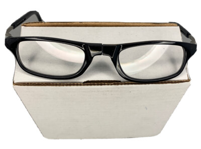 Magnetic Unisex Reading Eyeglasses with Long Adjustable Frames and Clear Lenses