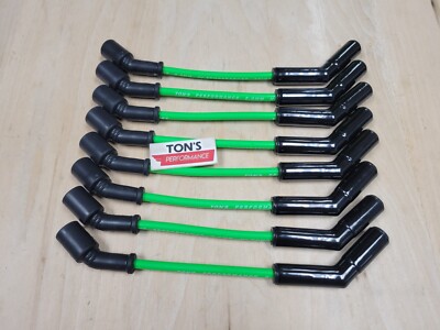 Ton's Black Ceramic LS Hot Lime green Spark Plug Wire Set 45 Corvette Camaro GMC