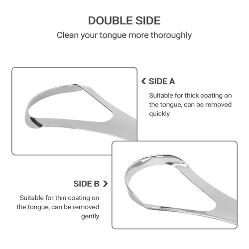 2 Stainless Steel Tongue Cleaner Scraper for Dental Care Hygiene Oral Mouth - Picture 2 of 3