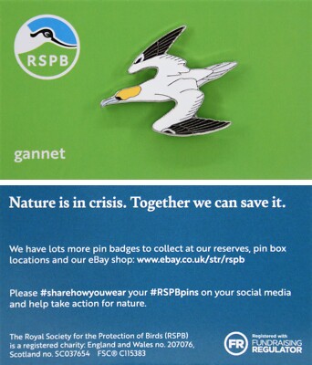 Rspb Razorbill Pin RSPB Pin Badge NIIC Diving Gannet P02982 | eBay UK