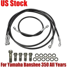 Front & Rear Brake Lines Steel Braided Kit For Yamaha Banshee 350 YFZ350 1990-05