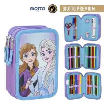 Frozen Giotto ,3 stöckiges Federmäppchen ,gefüllt,mit Bildmotiv