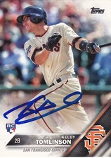 KELBY TOMLINSON SAN FRANCISCO GIANTS SIGNED 2016 TOPPS ROOKIE BASEBALL CARD