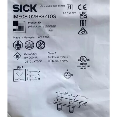 New SICK IME08-02BPSZT0S IME0802BPSZT0S 1040870 Proximity Sensor Switch 10-30VDC