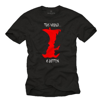 Death Shinigami Herren Comic T-Shirt mit Ryuk Note - Männer Anime Nerd Shirt
