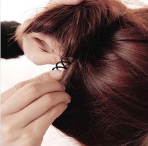 2x Metal Hair Pins Screw Twist Spiral Clips Tool Holder Ponytail Bun Maker BLACK - Picture 3 of 5