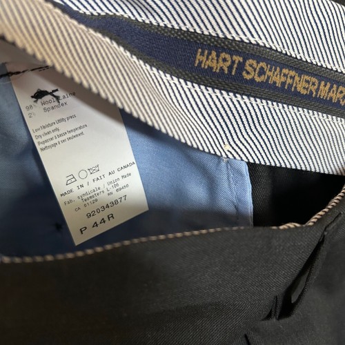 Hart Schaffner Marx Dress Pants UNHEMMED Slacks Comfort Navy/Gray Mens 44R - Picture 6 of 10