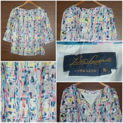 LUISA SPAGNOLI MULTI SILK TOP - SMALL - NEW WITHOUT TAGS