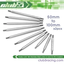 "Husky Link" M4 Stainless Steel Links ( 6 mm ) for RC Crawlers (50 to 100 mm x2)