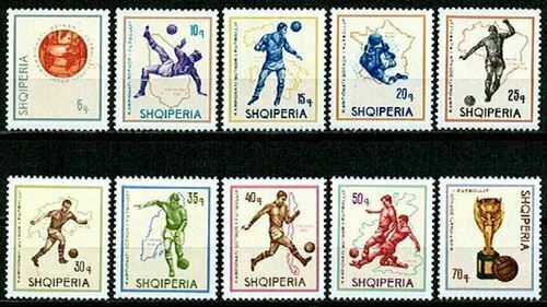 Albania 1966 MNH 10v, World Cup Soccer England, Football, Maps, Sports - Picture 1 of 1