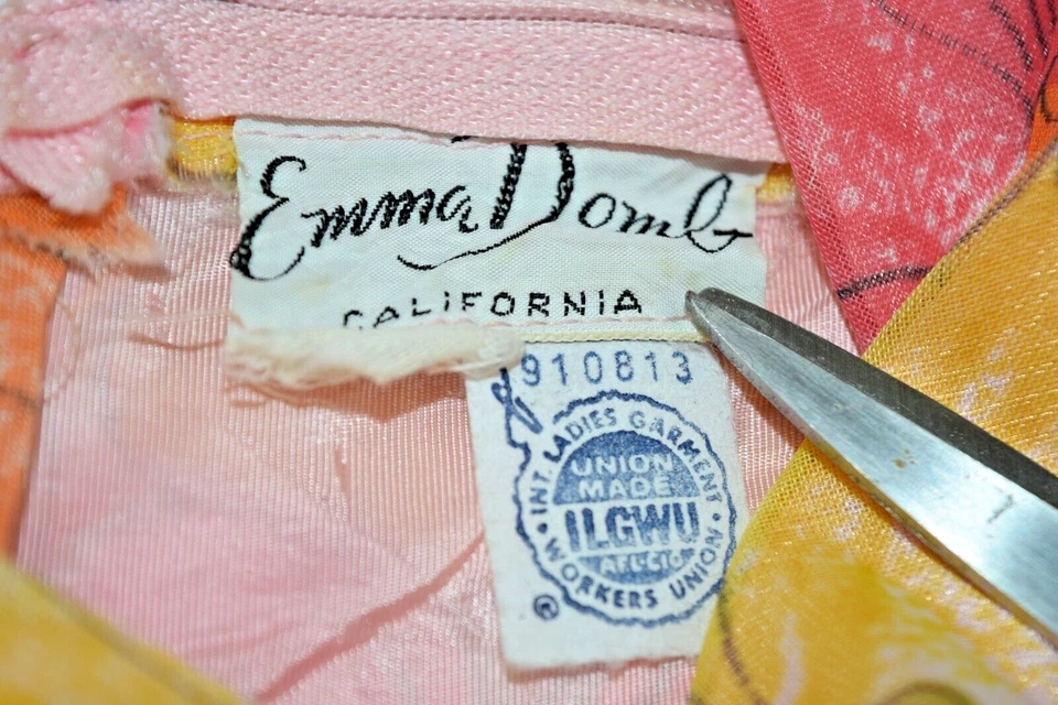 Винтажное платье Emma Domb размер S 60-е оранжевое розовое шифоновое многослойное с завышенной талией - Изображение 3 из 4