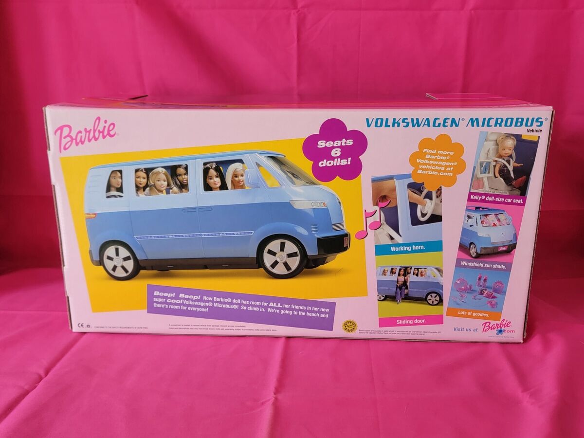 2002 Mattel Barbie Volkswagen Microbus Van Horn &Sliding 2002 Mattel Barbie Volkswagen Microbus Van Horn &Sliding