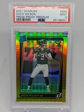 2021 DONRUSS🔥ZACH WILSON🔥PSA 9 MINT🔥~LOW POP~🔥HOLO GOLD PRESS PROOF RC #252