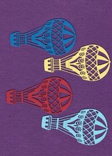HOT AIR BALLOONS  3 die cuts scrapbook cards