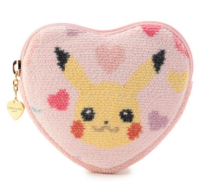 POKÉMON LOVELY COSME PIKACHU　ハンカチ&ポーチ Lovely Feiler Pokemon Lovely Cosmetics Pikachu Heart Pouch Limited