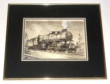 Watercolor painting - Steam engine