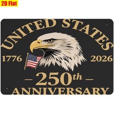 United States 250th Anniversary Metal Sign Bald Eagle Patriotic Decoration Gift