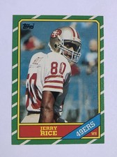 Topps 1986 Topps Jerry Rice Rookie Card NM Sharp Corners. rookie card picture