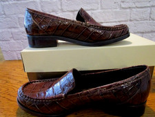 Women's FRANCO SARTO 6 1/2M L-Cash-Tobacco Crocco Leather Loafer NIB