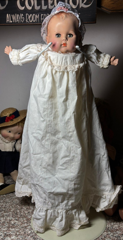 1940's Vintage  16 1/2" Composition   & Filled Fabric Baby Doll Ideal ?