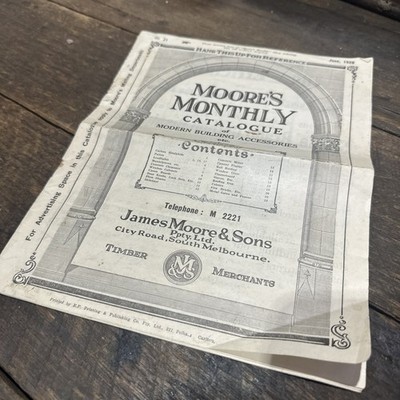 James Moore & Sons Vintage 1928 Original Catalogue Sth Melbourne 