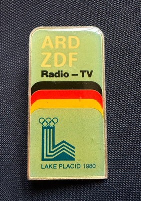 XIII. Olympic Winter Games 1980 Lake Placid German Radio TV Presse Badge ARD ZDF