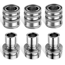 Upgraded Stainless Steel Quick Connect Hose Fittings Set - 3/4" GHT Universal...