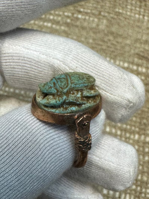 Authentic Ancient Egyptian Antiquities Egyptian Copper scarab Ring Egyptian BC