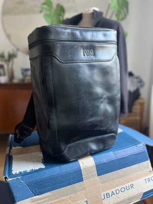 BUCKLE & SEAM Siwa Dot Leather Backpack Rucksack Rucksack Black schwarz