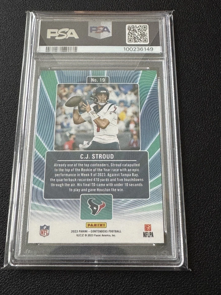 CJ STROUD PSA 10 ROOKIE WINNING TICKET SPARKLE 2023 PANINI CONTENDERS RC TEXANS - Image 2 of 2