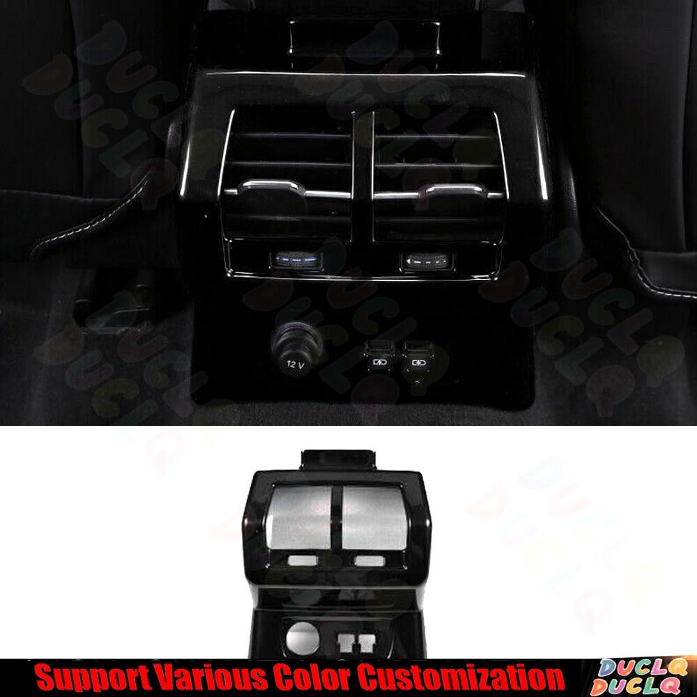 For Audi Q3 2019-2022 Bright Black Rear Seat Air Outlet Anti-Kick Panel Cover