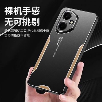 For Honor 400, Luxury Hybrid Armor Back Metal Aluminum Soft Bumper Cover Case
