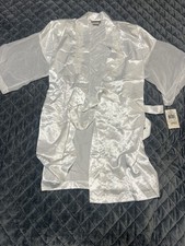 NWT VTG California Dynasty Short Robe Off White Ivory Large Lace Beading Wedding