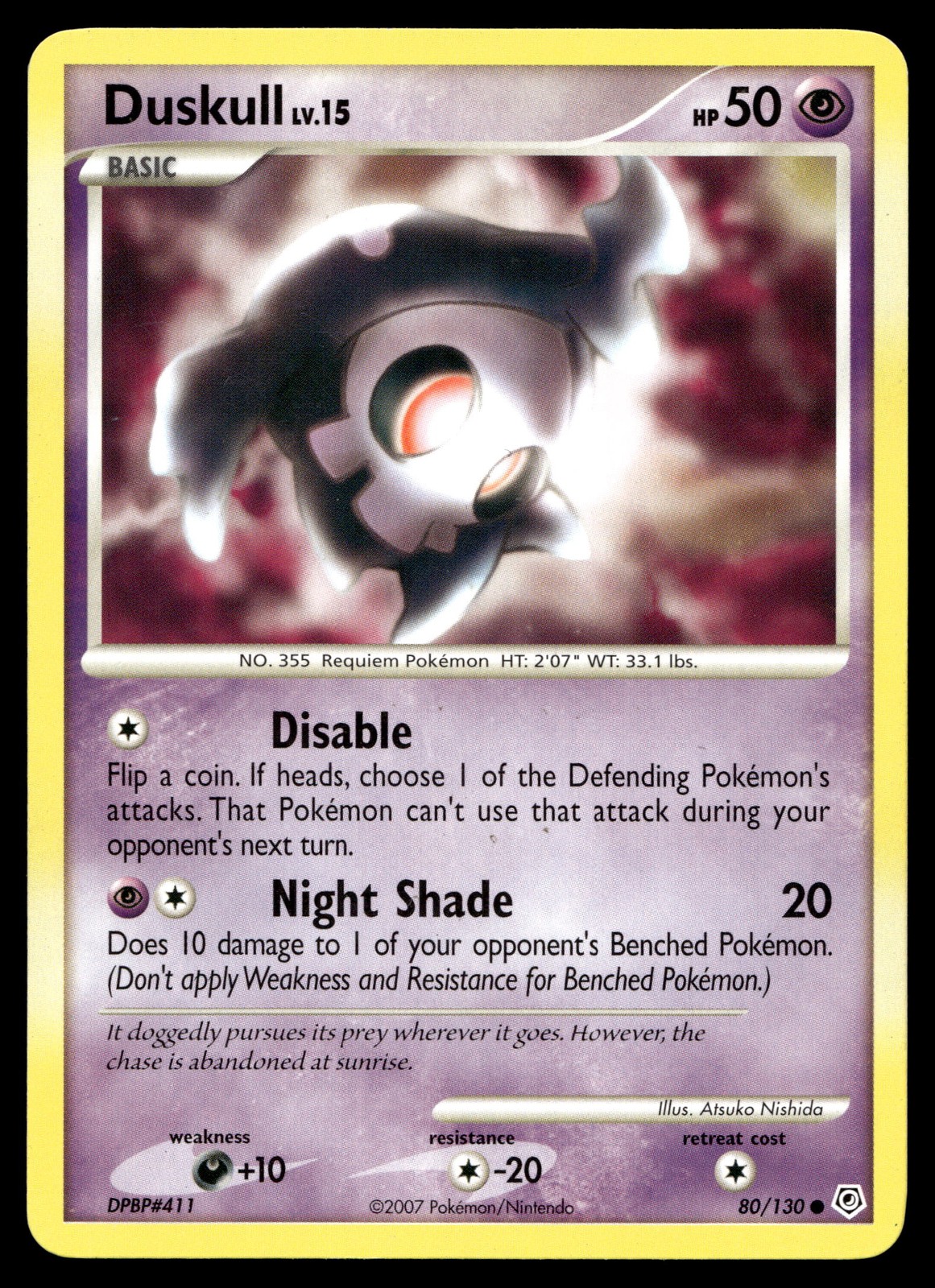 Duskull Pokemon Diamond and Pearl 80/130 MP