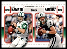 2010 Topps Gridiron Lineage #GL-NS Joe Namath / Mark Sanchez New York Jets Card
