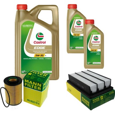 INSPEKTIONSKIT FILTER CASTROL 7L ÖL 5W30 für Hyundai Santa Fé II CM 2.2 CRDi