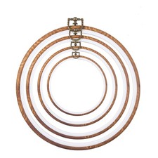 4 Pcs Embroidery Hoop Set, Imitated Wood Round Frames for Crafts Cross Stit...