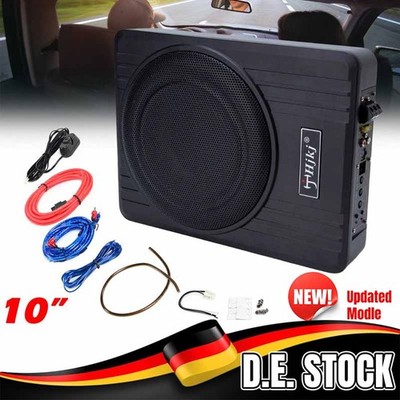 10 Zoll Under-Seat Active Car Subwoofer Audio Lautsprecher Bass Amp Sub Box Slim