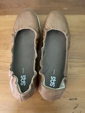 SAS Women's Radiant Hazel Ballet Flat Tan Leather Flats Size 12 M