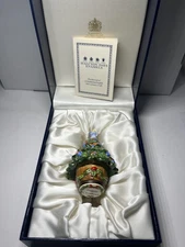 Halcyon Days Christmas Tree Bonbonnier/ Trinket Box With Angel Topper "Happy...