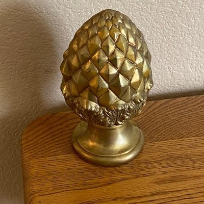 Vintage Unique Heavy Brass Pineapple Lamp Small Table or Night Light   8.5'' Tall